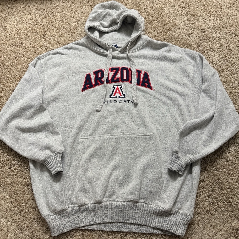 Vintage Arizona Wildcats Hoodie - Old Varsity Brand (OVB) - Grey - Mens XL